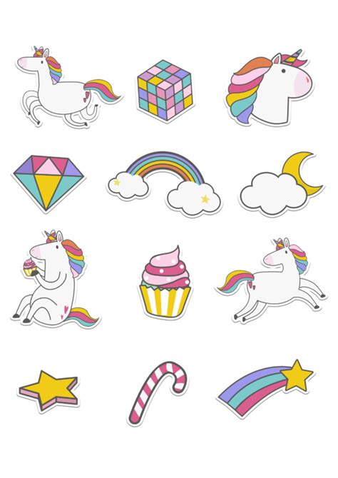 Unicorn Stickers A4 Size Print Buddies