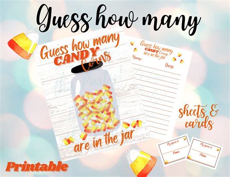 Guess How Many Candy Corns Are In The Jar Candy Corn Guessing Etsy