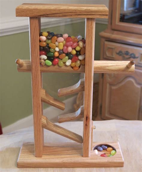 Wooden Candy Dispenser Oak Jelly Beans Mandm Nuts Etsy In 2020 Candy
