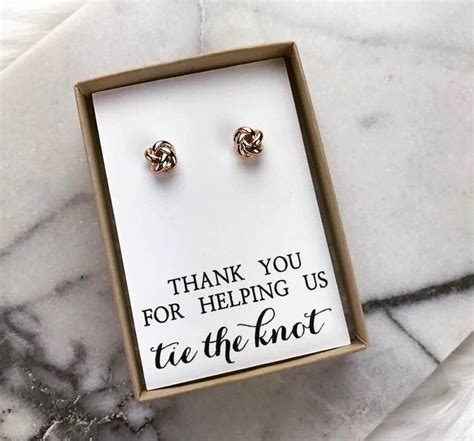 Thank You For Helping Us Tie The Knot Knot Earring Bridesmaid T