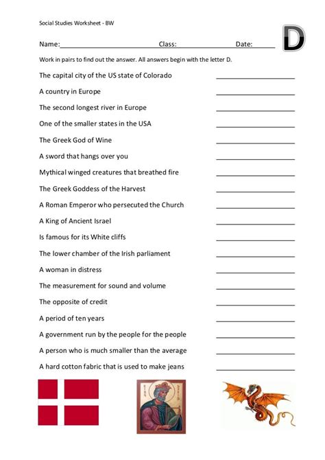 Social Studies Printable Worksheets