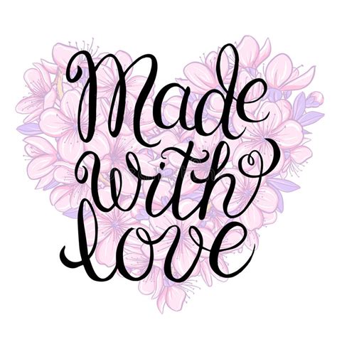 Made With Love Lettering Stock Vector Illustration Of Lettering