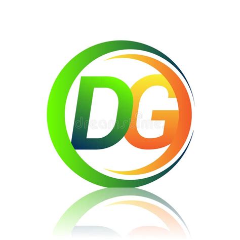 Initial Letter Logo Dg Company Name Green And Orange Color On Circle