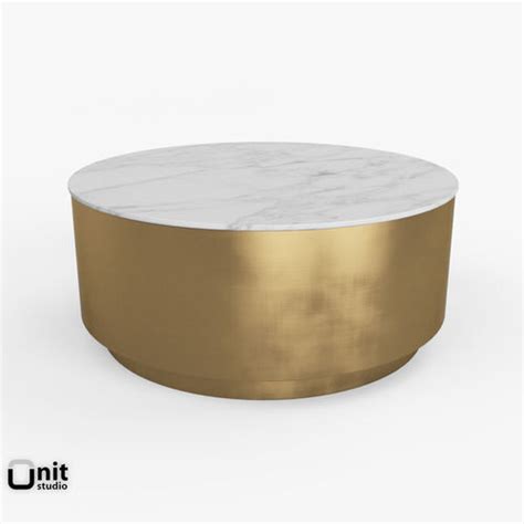 model metal drum coffee table  west elm cgtrader
