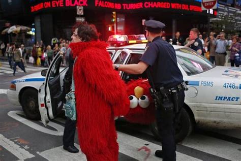 Ranting Elmo Returns And Is Arrested In Times Square The New York Times