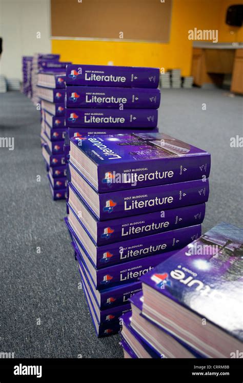 Piles Of Literature Textbooks At Kipp Sunnyside High School A Stock