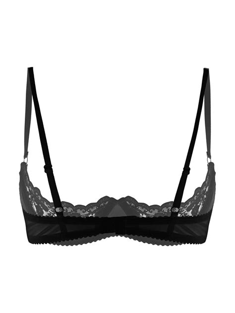 Women Sexy Half Cup Bras Open Nipple Lingerie Bralette Lace Underwired