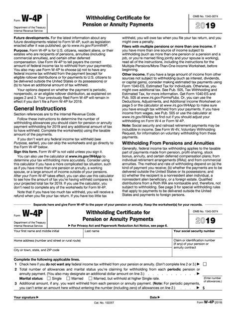 The document consists of worksheets intended for calculating the number of allowances to claim. IRS W-4P 2019 - Fill out Tax Template Online | US Legal Forms