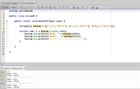 Contoh Program Array Dimensi Pada Java Beinyu Com