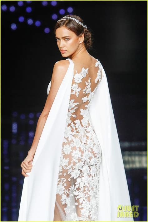 Irina Shayk Models Wedding Dresses For Barcelona Bridal Week Photo