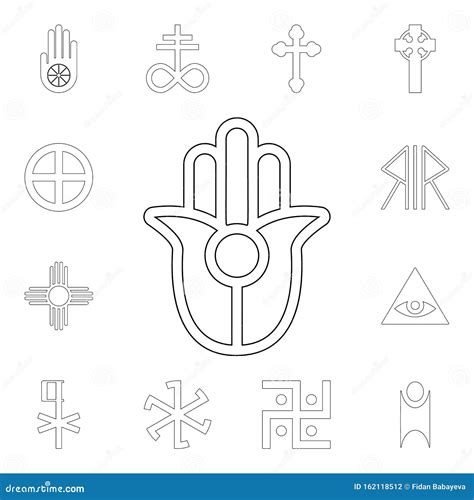 Religion Symbol Semitic Neopaganism Outline Icon Element Of Religion Symbol Illustration