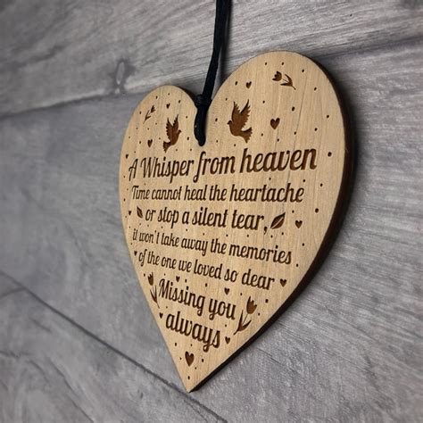 A Whisper From Heaven Beautiful Memorial Sign Engraved Heart
