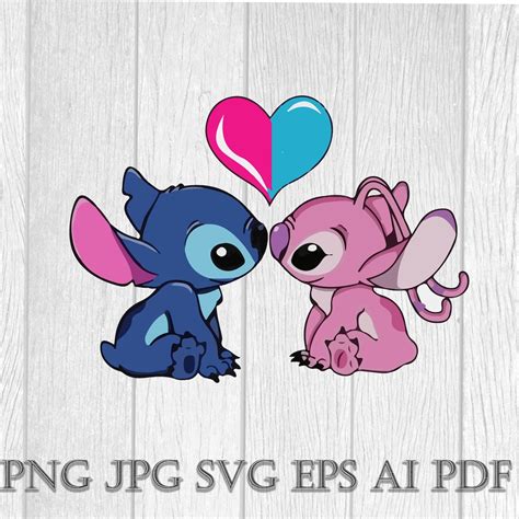 Stitch And Angel Svg Baby Yoda Valentines Day Stitch Love Svg Etsy