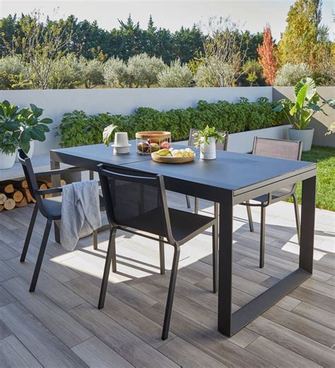 Table De Jardin Aluminium Avec Rallonge En Solde  Table de jardin