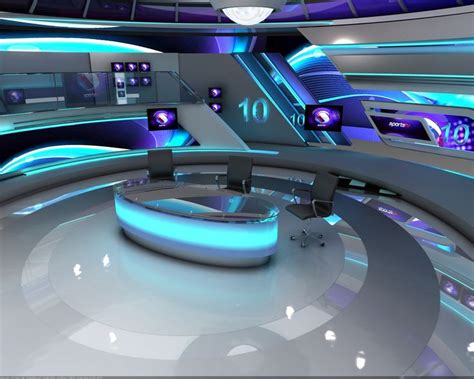 3d Virtual Studio Design Render Tv Set Design Virtual Studio