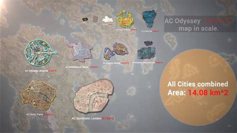 The Cities Of Assassins Creed Next To Each Other And Upon The Map Of