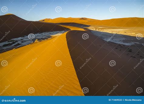 View Of Red Dunes In The Namib Desert Sossusvlei Namibia Stock Photo