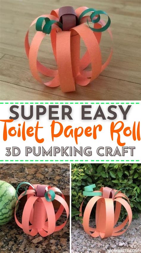 3d Toilet Paper Roll Pumpkin Craft Fall Pumpkin Crafts Halloween