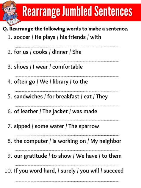 20 Rearrange Jumbled Sentences With Answers