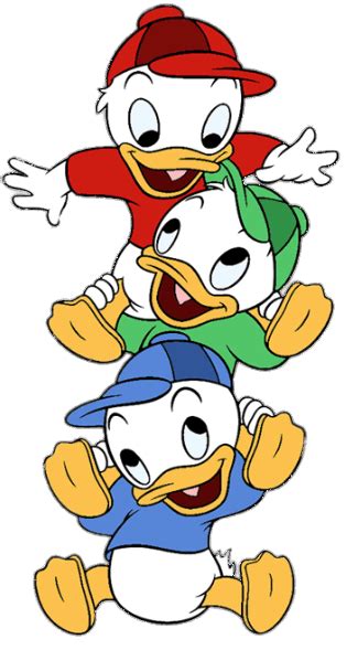 Ducktales Huey Dewey And Louie On Each Others Shoulders Transparent