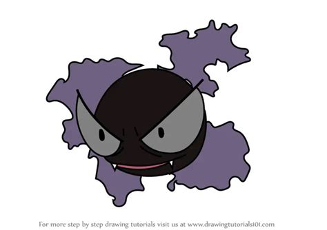 Learn How To Draw Gastly From Pokemon Go Pokemon Go Step By Step