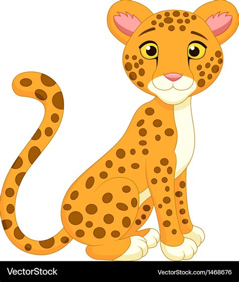 Cute Cheetah Cartoon Royalty Free Vector Image
