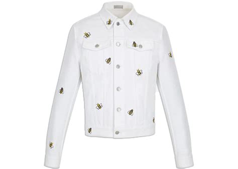 Kaws X Dior Bee Denim Trucker Jacket White Mens Ss19 Gb