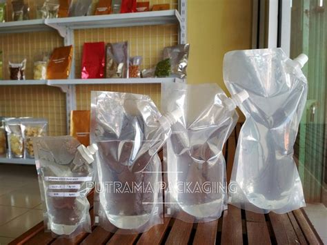 Jual Kemasan Standing Pouch Transparan 150 Ml 9x15 Spout Di Lapak