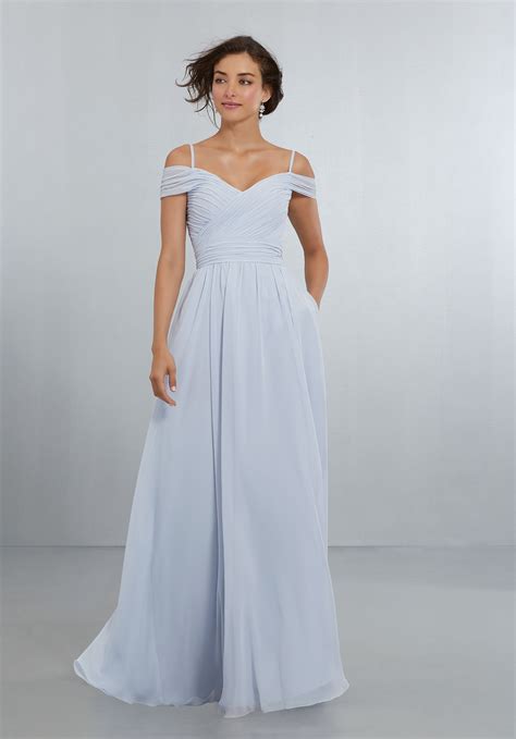 Check out our off the shoulder wedding dress selection for the very best in unique or custom, handmade pieces from our dresses shops. Chiffon Bridesmaids Dress with Off the Shoulder Draped ...