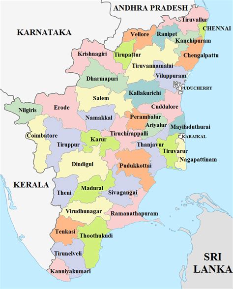 Check google travel maps of tamil nadu, india. List of districts of Tamil Nadu - Wikipedia