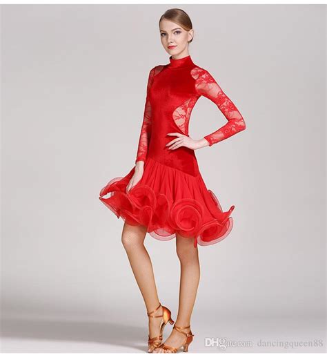 2021 Red Lace Latin Dance Dress Fringe Women Latin Dress Dancing