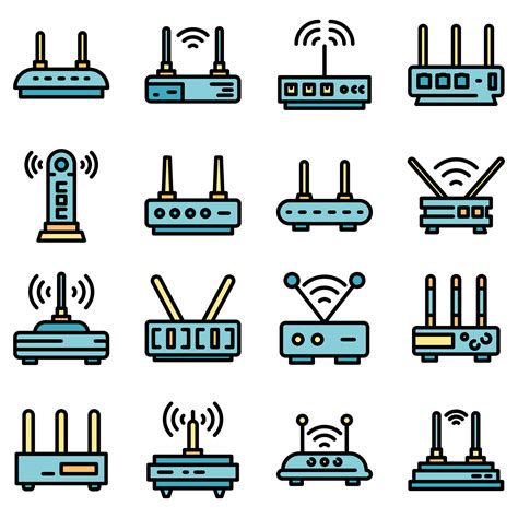 Modem Icons Set Vector Flat 8601214 Vector Art At Vecteezy