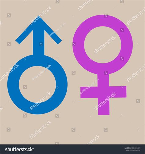 Male Female Sex Symbols Icons Designing Vector De Stock Libre De Regalías 1091063681