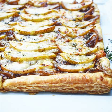 Caramelized Onion Pear And Aged Cheddar Phyllo Tart Chef Jen