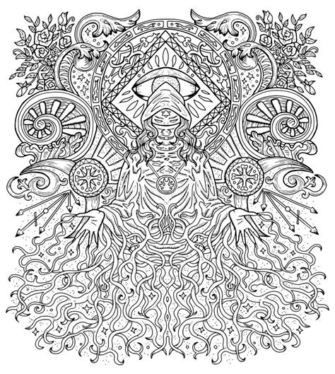 Mystic Vector Illustration With Gothic And Esoteric Symbols Stock