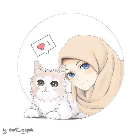 Gambar Anime Muslimah Dan Kucing | Jilbab Gallery