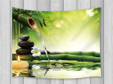 As two artists, their partnership is creative and dynamic, with complimentary gifts in observation, design, sculpture and business. Asian Decor Tapestry Black Stones Bamboo Waters Zen ...