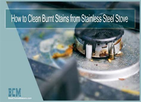 So i looked online and there were quite a few cleaning suggestions: How to Clean Burnt Stains from Stainless Steel Stove | 4 ...