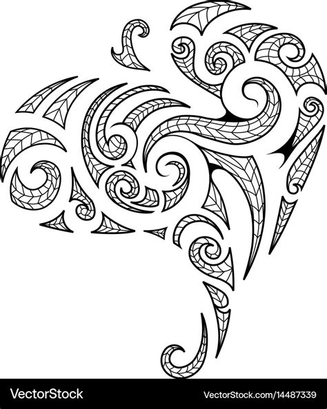 Maori Style Tribal Art Tattoo Royalty Free Vector Image