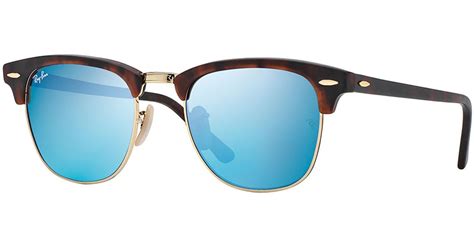 ray ban clubmaster sunglasses with blue mirror lens in blue for men lyst