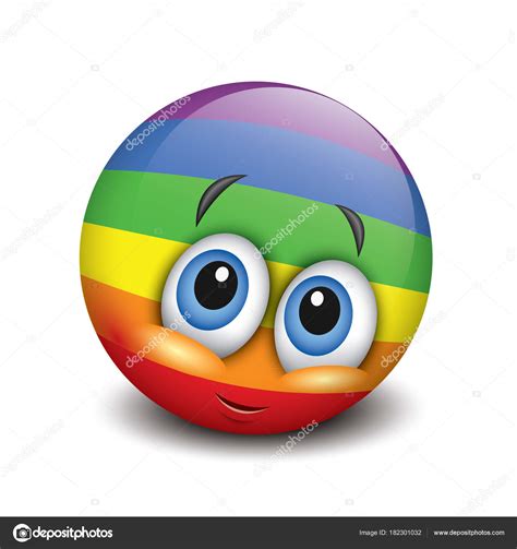 Niedliches Schüchternes Emoticon Emoji Smiley Vektorillustration