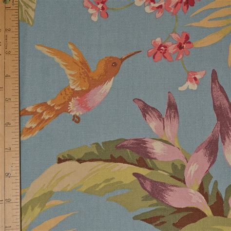 Tropical Floral Fabric Tropical Bird Fabric Hummingbird Fabric Cotton