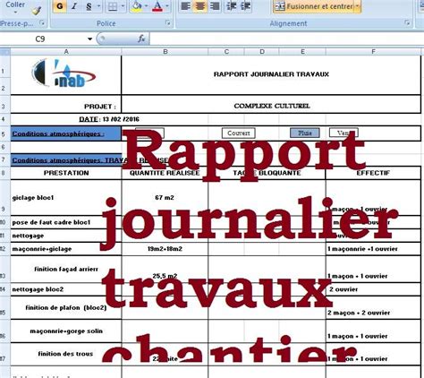 Exemple De Rapport Journalier Des Travaux Chantier Exemple De Rapport