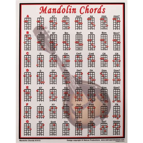 Mandolin Chords Mini Chart 755798123478