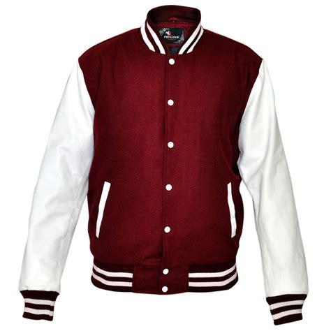 Mens Mj590r Red Wool With Real Leather Premium Varsity Letterman Jacket