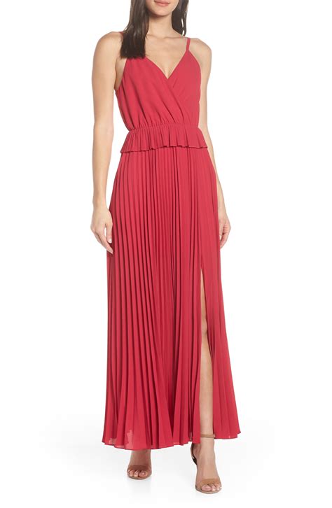 Lyst Ali And Jay Olivet Pleated Maxi Dress In Red