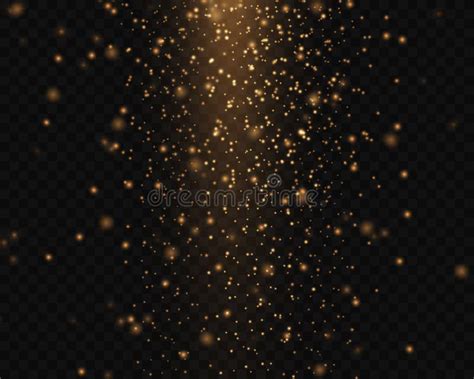 Light Golden Sunlight With Sparkles Or Dust Particles On A Transparent