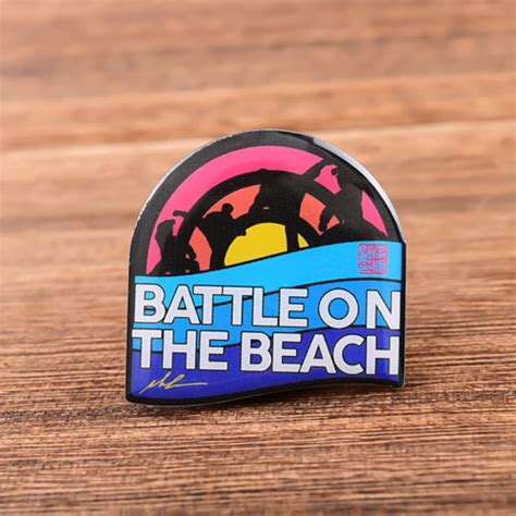 Offset Printed Pins Battle On The Beach Custom Pins