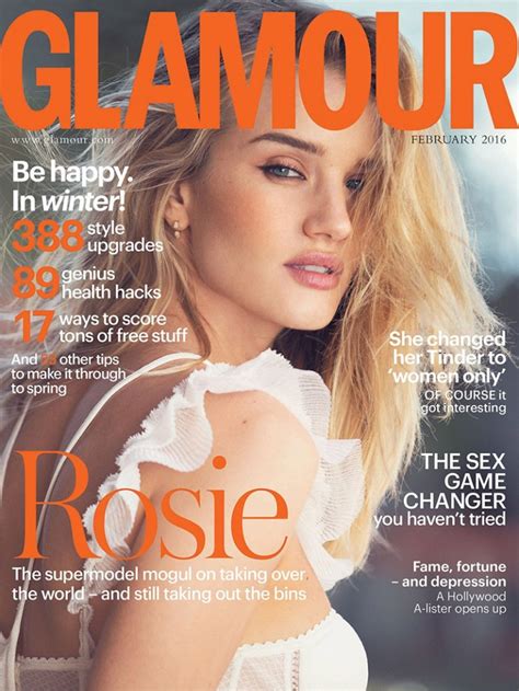 beautiful blonde british model rosie huntington whiteley modeling for the cover of glamour
