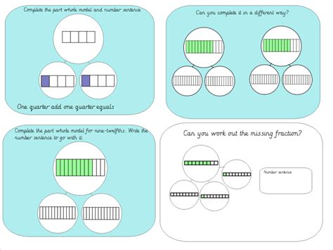 Year 4 Part Whole Models And Fractions Teaching Resources